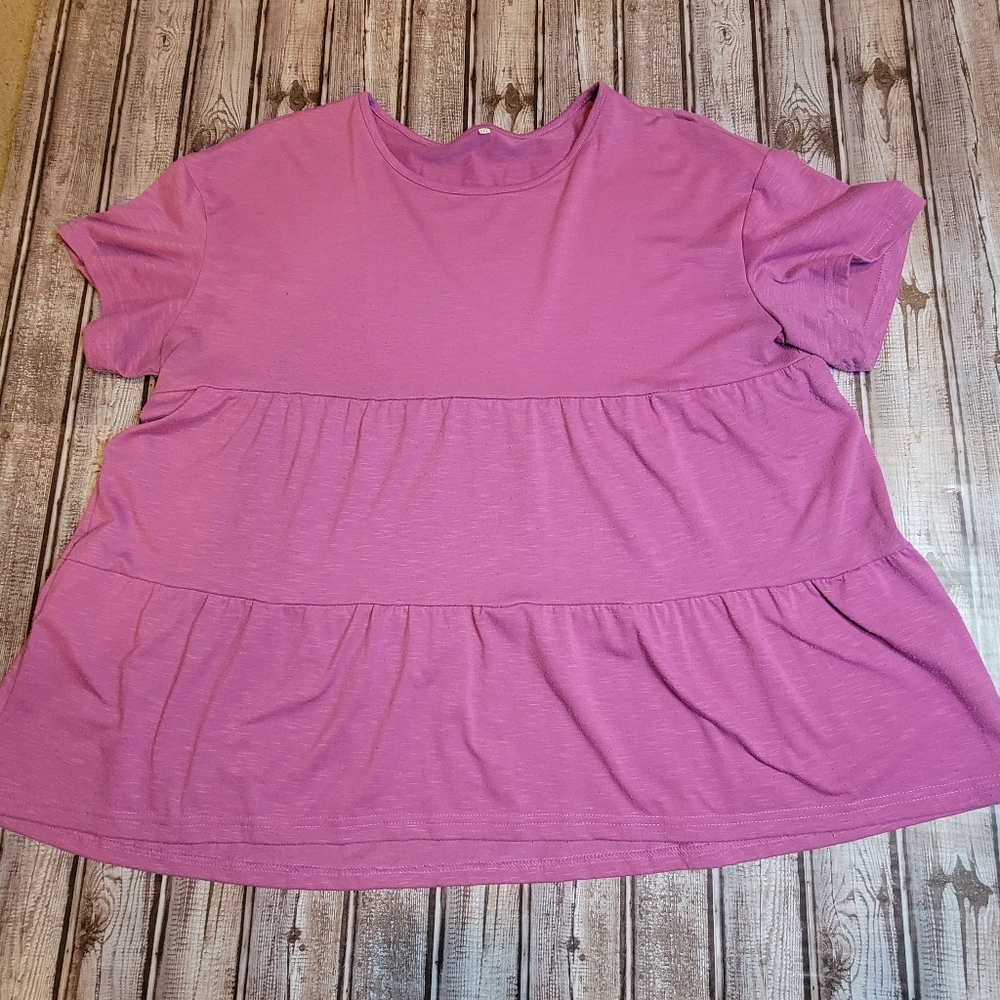 Women's Purple Tiered Swing Top Size 2X